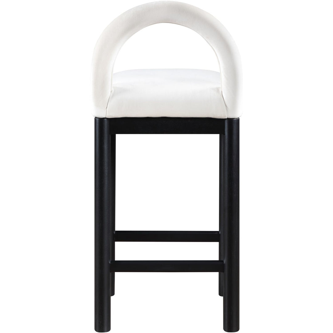 Conrad Velvet Upholstered Counter Stool — Cream / Black