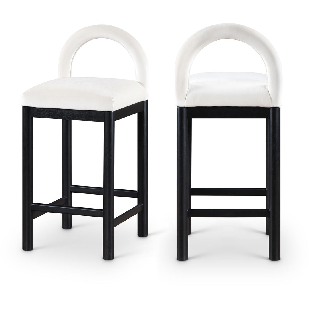 Conrad Cream Velvet Upholstered Counter Stool