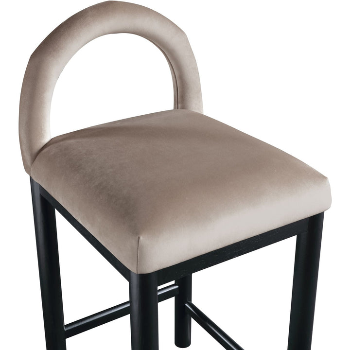 Conrad Velvet Upholstered Counter Stool — Taupe / Black