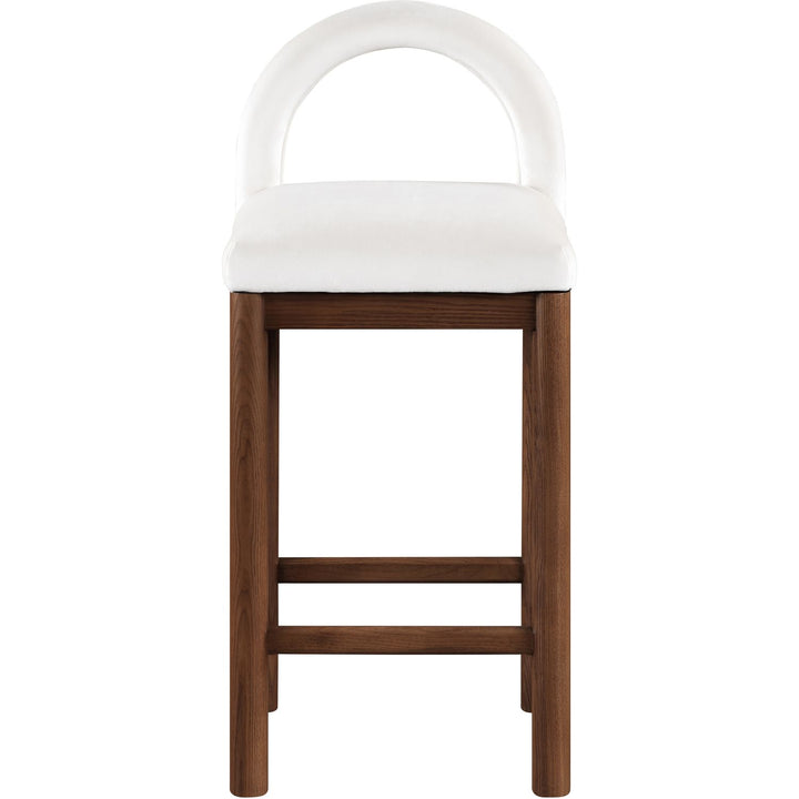 Conrad Velvet Upholstered Counter Stool — Cream / Brown