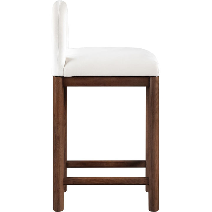 Conrad Velvet Upholstered Counter Stool — Cream / Brown