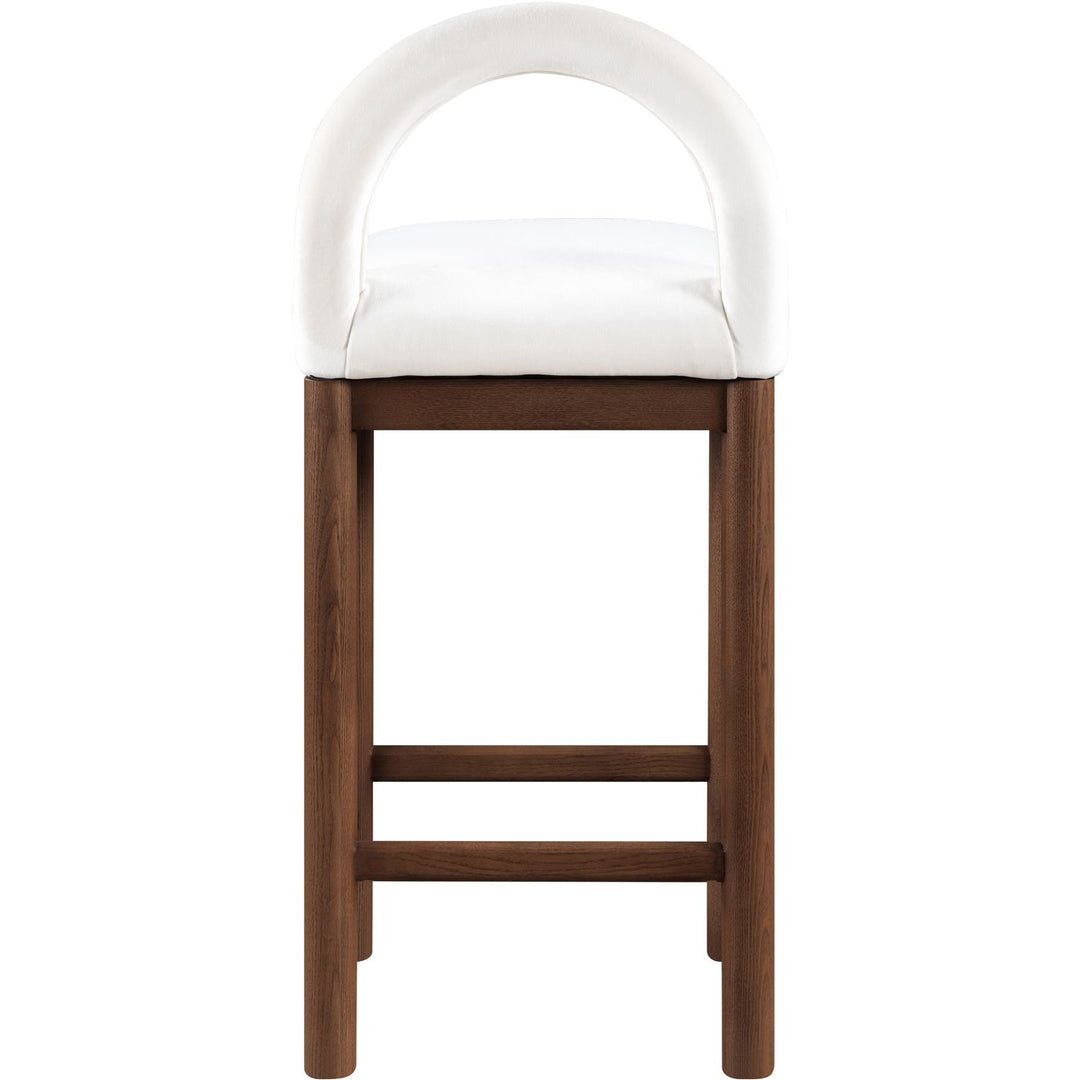 Conrad Velvet Upholstered Counter Stool — Cream / Brown