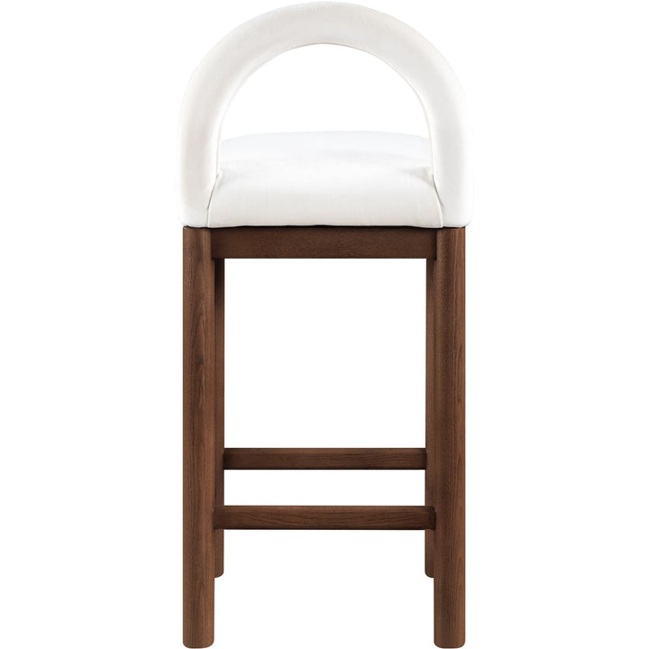 Conrad Velvet Upholstered Counter Stool — Cream / Brown