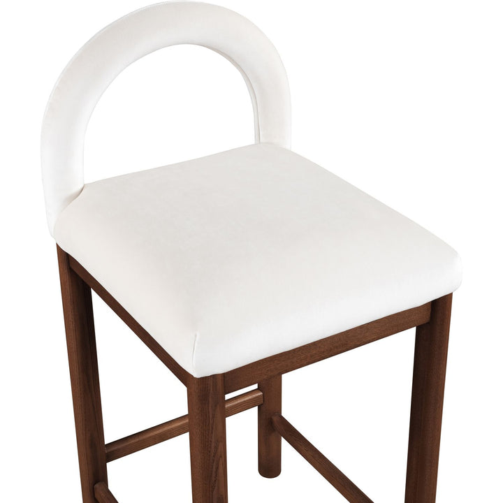 Conrad Velvet Upholstered Counter Stool — Cream / Brown