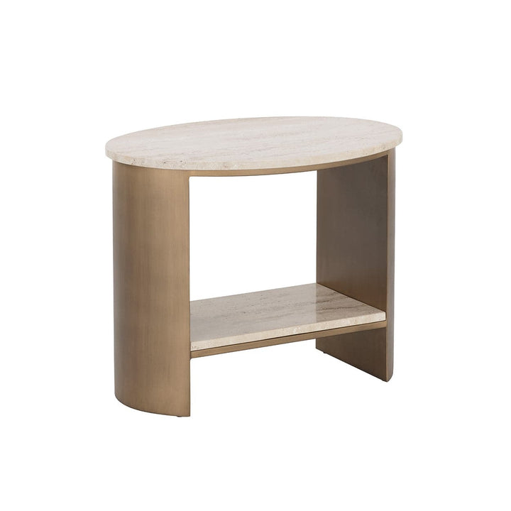 Roshni End Table - Oval-Sunpan-SUNPAN-110617-Side Tables-1-France and Son