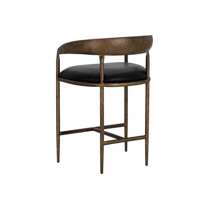 Zanatta Bar + Counter Stool-Sunpan-SUNPAN-111001-Stools & OttomansBar Stool-Charcoal Black Leather-4-France and Son