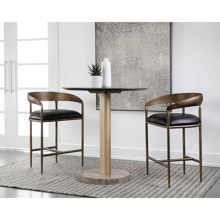 Zanatta Bar + Counter Stool-Sunpan-SUNPAN-111001-Stools & OttomansBar Stool-Charcoal Black Leather-2-France and Son