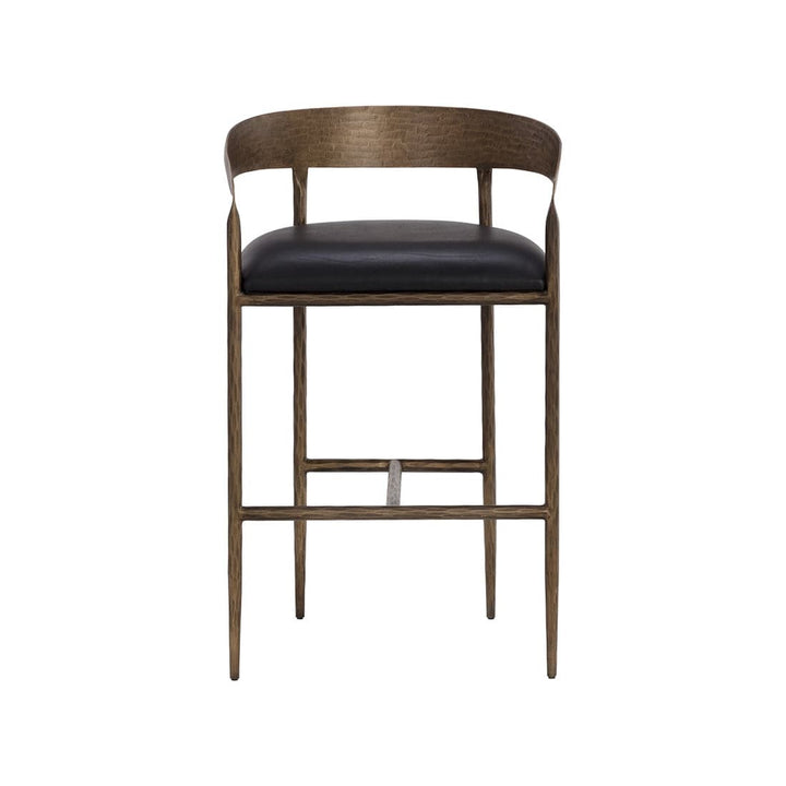 Zanatta Bar + Counter Stool-Sunpan-SUNPAN-111001-Stools & OttomansBar Stool-Charcoal Black Leather-6-France and Son