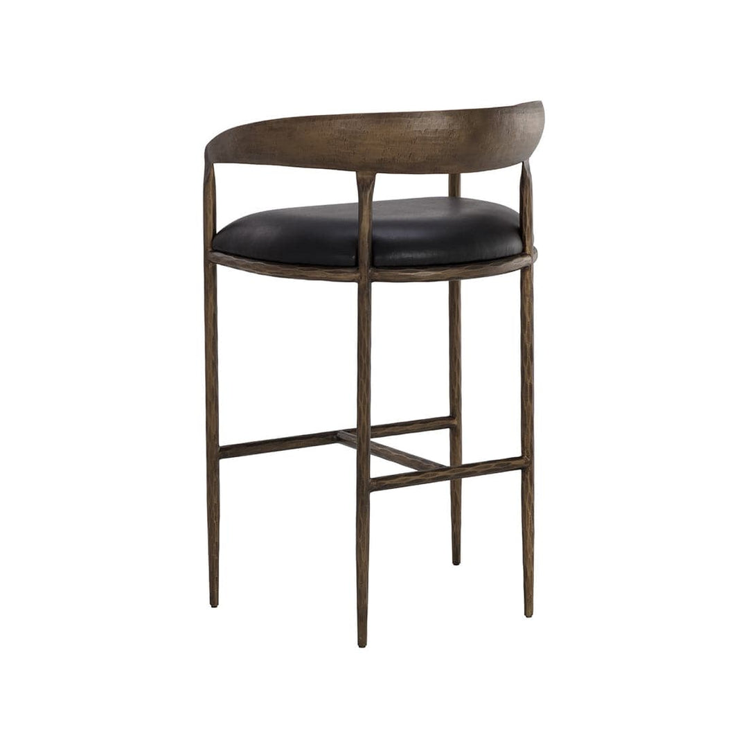 Zanatta Bar + Counter Stool-Sunpan-SUNPAN-111001-Stools & OttomansBar Stool-Charcoal Black Leather-7-France and Son