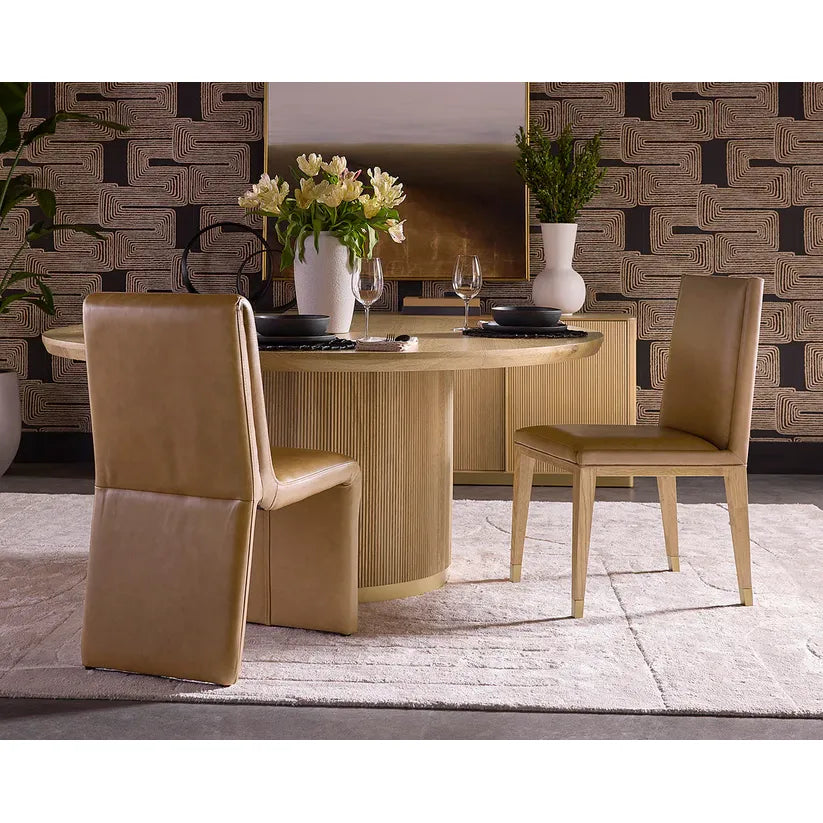 Cascata Dining Chair - Marseille Camel Leather