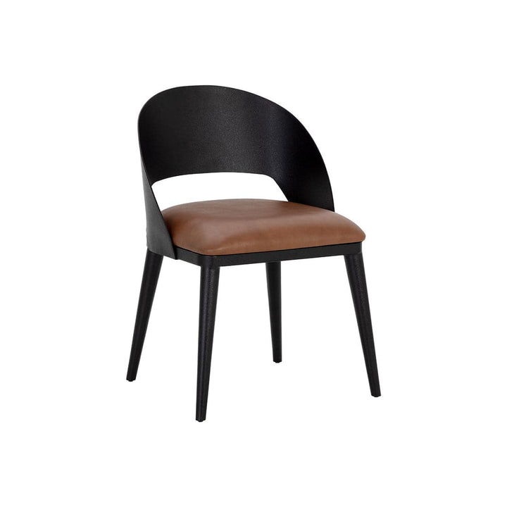Dezirae Dining Chair-Sunpan-SUNPAN-111040-Dining ChairsBlack/ Cognac Leather-5-France and Son