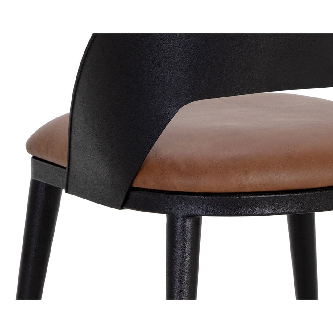 Dezirae Dining Chair-Sunpan-SUNPAN-111041-Dining ChairsAntique Brass/ Charcoal Black Leather-7-France and Son