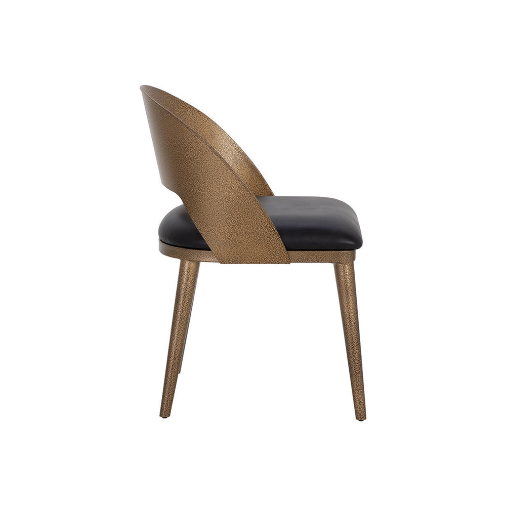 Dezirae Dining Chair-Sunpan-SUNPAN-111041-Dining ChairsAntique Brass/ Charcoal Black Leather-2-France and Son