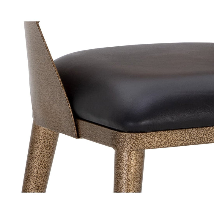 Dezirae Dining Chair-Sunpan-SUNPAN-111041-Dining ChairsAntique Brass/ Charcoal Black Leather-4-France and Son