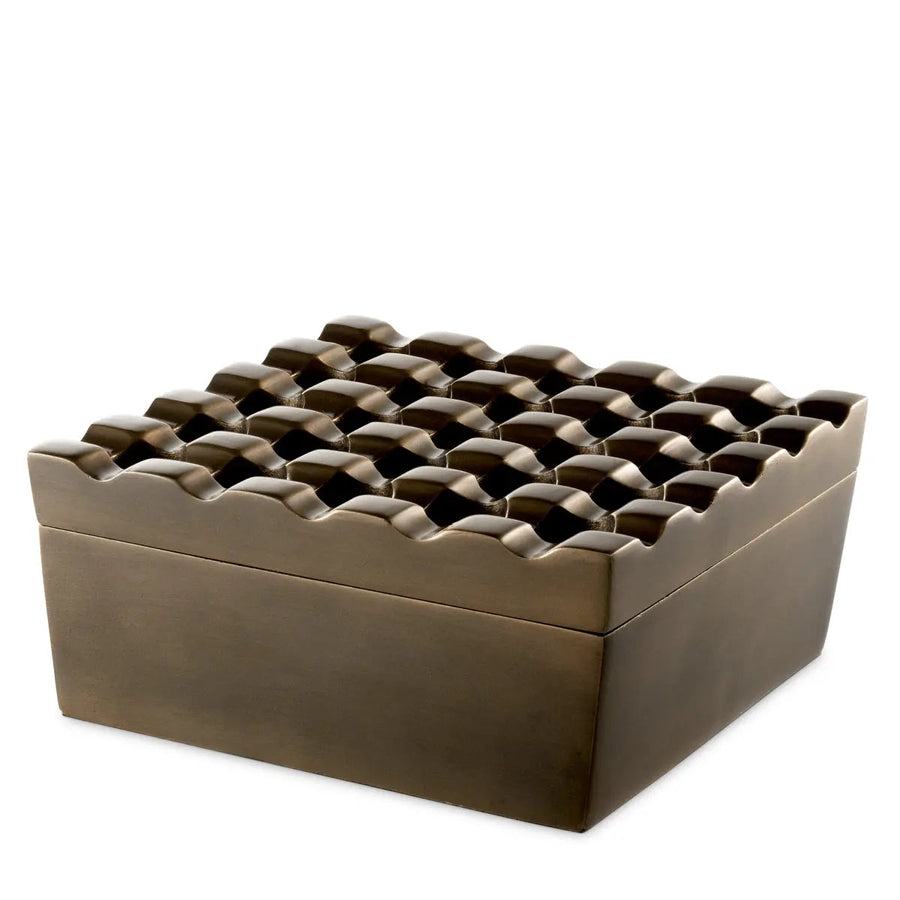 Ashtray Deluxe Dark Antique Brass Finish - image 1