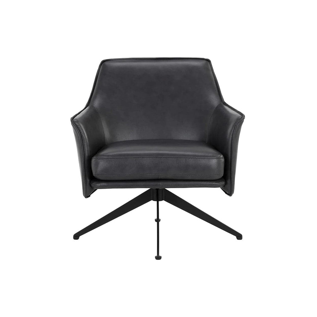 Crosby Swivel Lounge Chair-Sunpan-SUNPAN-111085-Lounge ChairsAlpine Black-3-France and Son