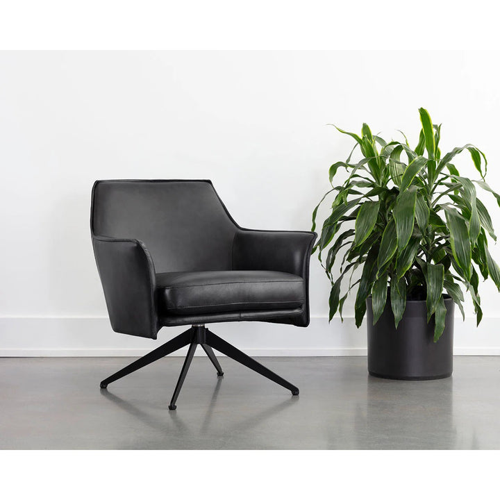 Crosby Swivel Lounge Chair-Sunpan-SUNPAN-111085-Lounge ChairsAlpine Black-1-France and Son