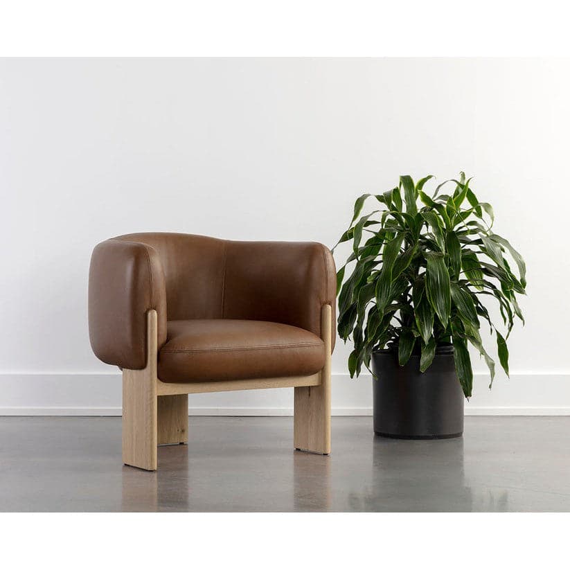Trine Lounge Chair - Dark Brown / Rustic Oak-Sunpan-SUNPAN-111408-Lounge ChairsDark Brown-12-France and Son