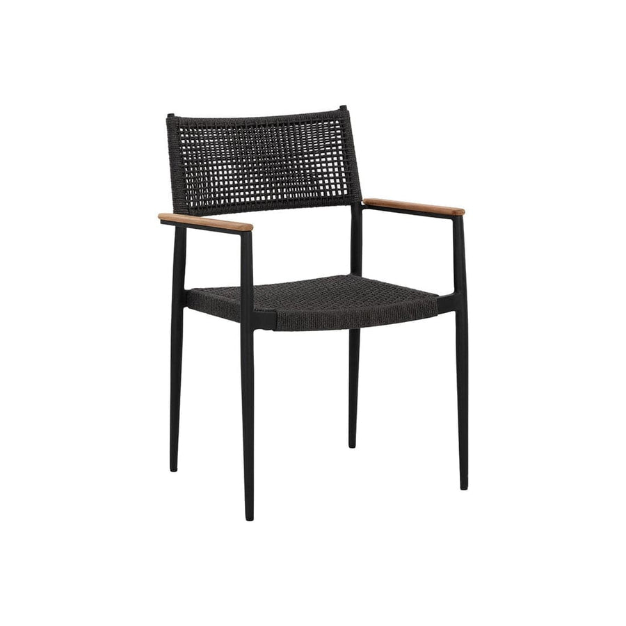 Nava Stackable Dining Armchair-Sunpan-SUNPAN-111091-Dining ChairsBlack/ Dark Grey-1-France and Son