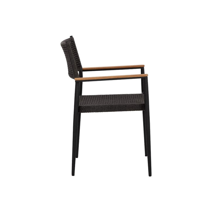 Nava Stackable Dining Armchair-Sunpan-SUNPAN-111091-Dining ChairsBlack/ Dark Grey-3-France and Son