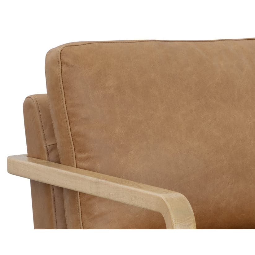 Castell Swivel Lounge Chair-Sunpan-SUNPAN-111248-Lounge ChairsBrown / Cortina Black Leather-6-France and Son