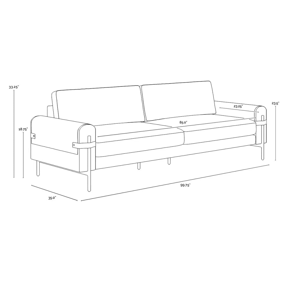 Camus Leather Sofa 100"