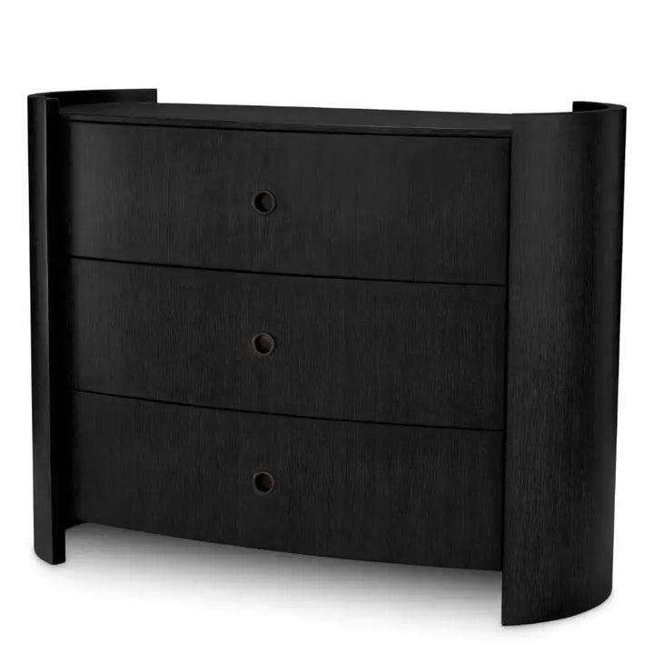 Drawer Dresser Splendora Charcoal Grey Oak Veneer Bronze Finish - image 1