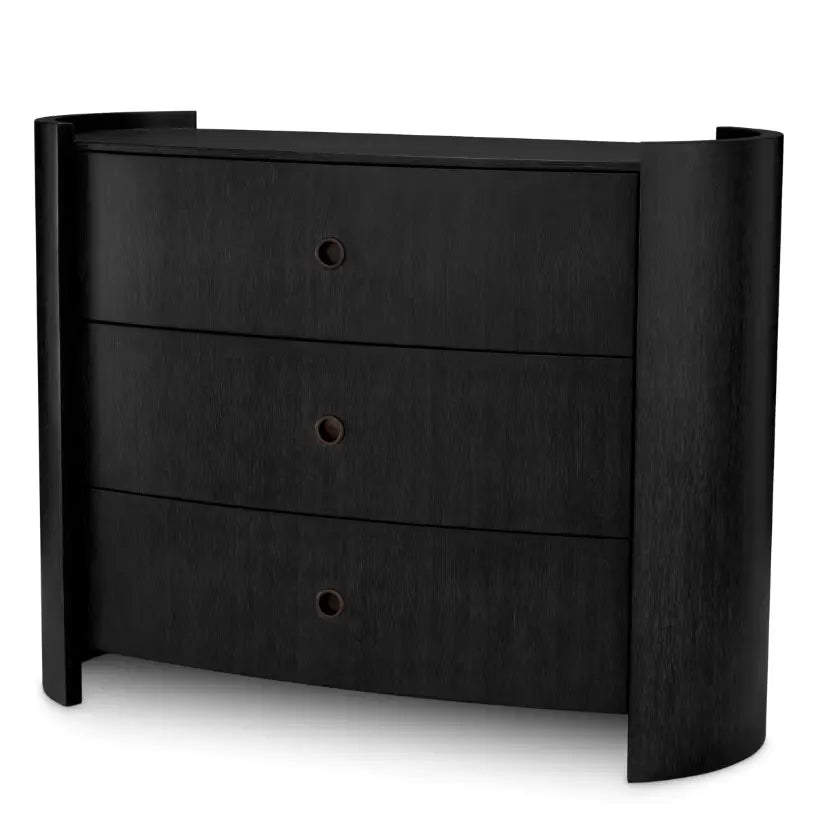Drawer Dresser Splendora Charcoal Grey Oak Veneer Bronze Finish - image 1