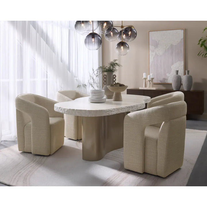 Idris Freeform Oval Dining Table - 86"