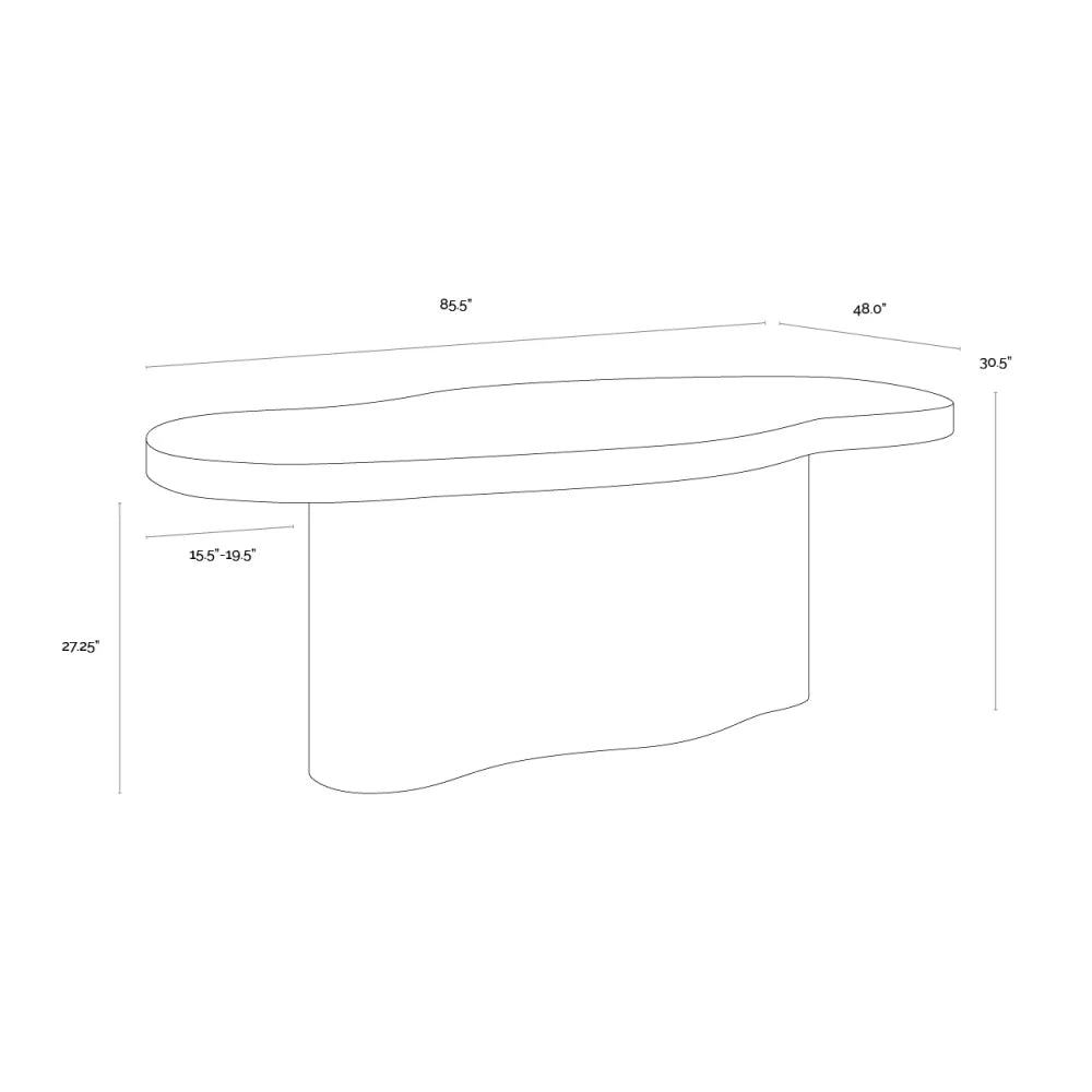 Idris Freeform Oval Dining Table - 86"