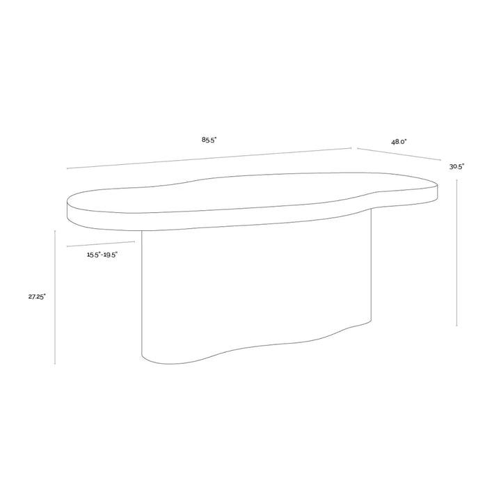 Idris Freeform Oval Dining Table - 86"
