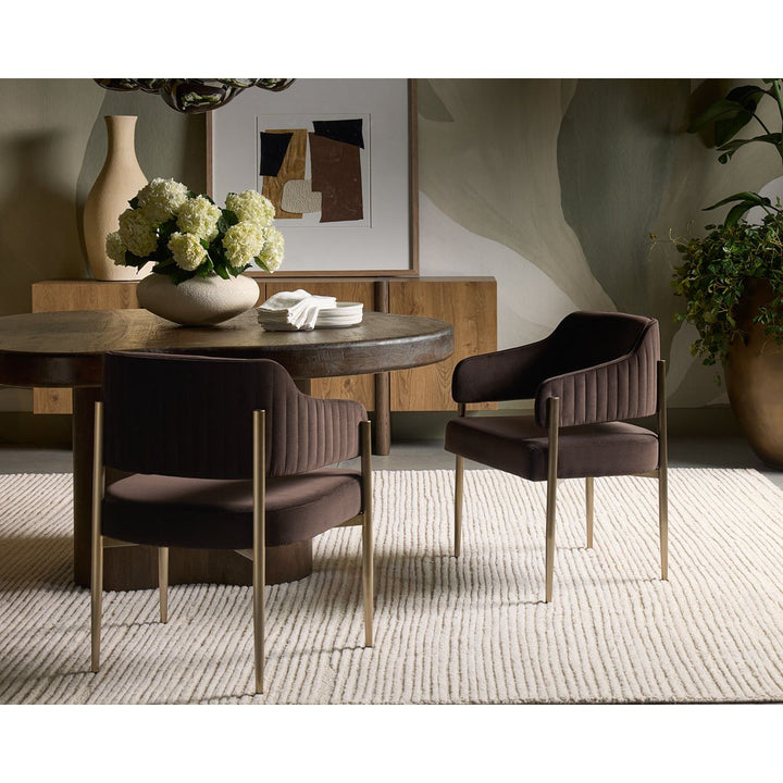 Bellona Dining Table - Heritage Brown - 68.5" - Dark Brown