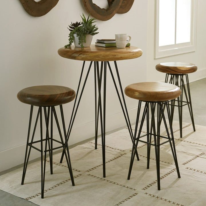 String Bar Table Four Metal Legs-Phillips Collection-PHIL-TH93209-Stools & Ottomans-4-France and Son