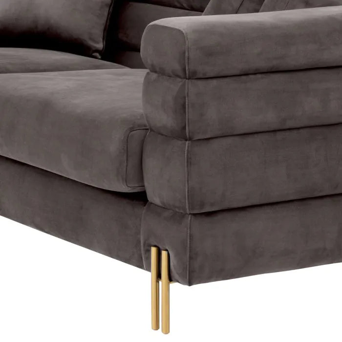 Sofa York savona grey velvet