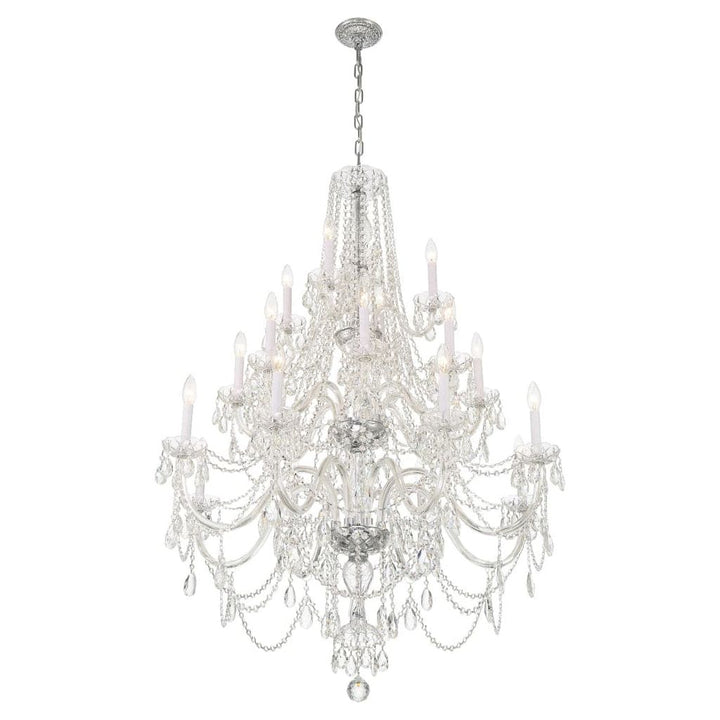 Traditional Crystal 20 Light Chandelier-Crystorama Lighting Company-CRYSTO-1157-CH-CL-MWP-ChandeliersPolished Chrome-4-France and Son