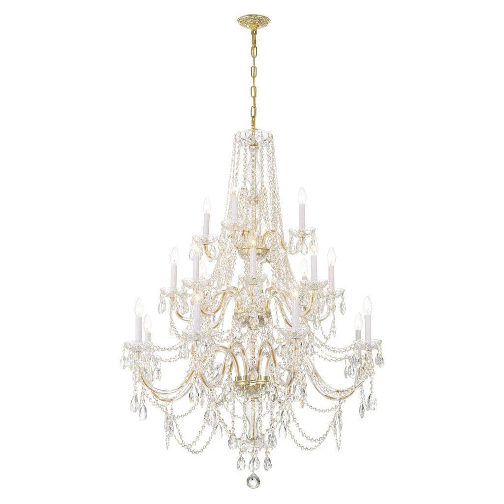 Traditional Crystal 20 Light Chandelier-Crystorama Lighting Company-CRYSTO-1157-PB-CL-MWP-ChandeliersPolished Brass-5-France and Son