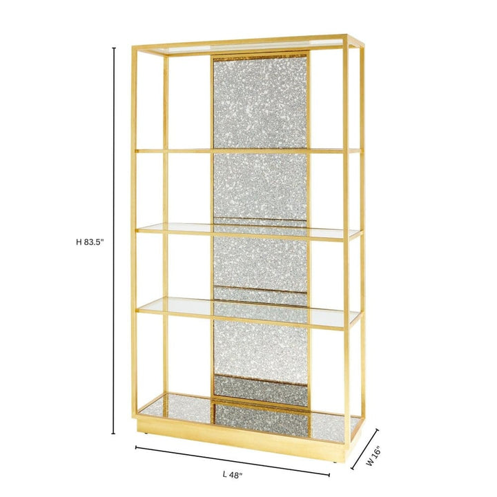 Etagere by J. Kent Martin | Gold Leaf - Antique Mirrored Glass-Cyan Design-CYAN-11617-Bookcases & Cabinets-6-France and Son