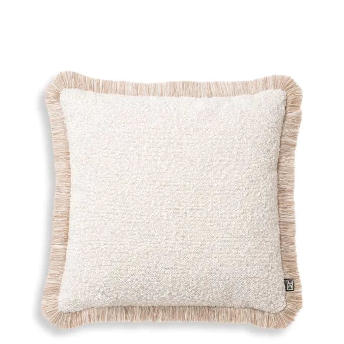 Cushion Nami - Square-Eichholtz-EICHHOLTZ-116320-PillowsBoucé Cream | Beige Fringe-Small-6-France and Son