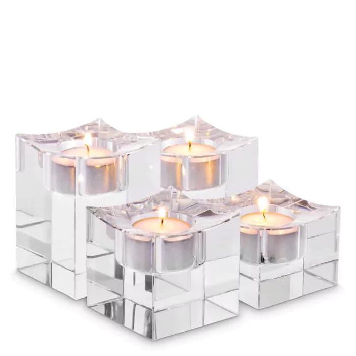 Tealight Holder Giancarlo Low Set of 4-Eichholtz-EICHHOLTZ-116342-Candle Holders-1-France and Son