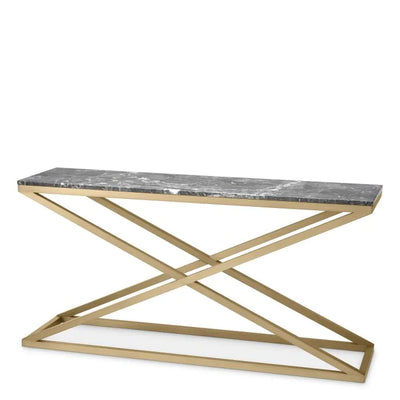 Console Table Criss Cross-Eichholtz-EICHHOLTZ-116729-Console TablesBrushed Brass Finish-3-France and Son