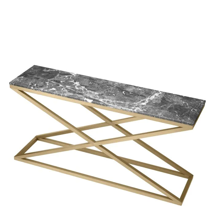Console Table Criss Cross-Eichholtz-EICHHOLTZ-101408-Console TablesPolished Stainless Steel-4-France and Son
