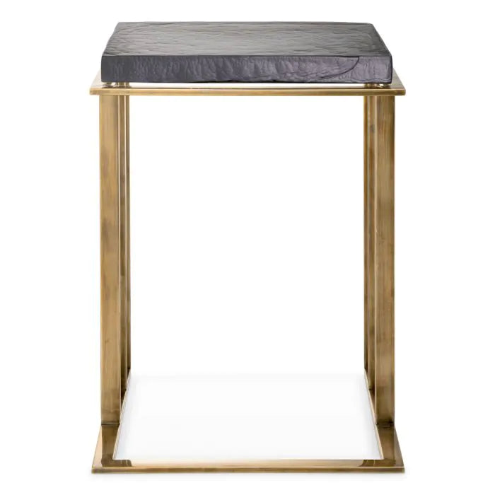 Side Table Crescent vintage brass finish