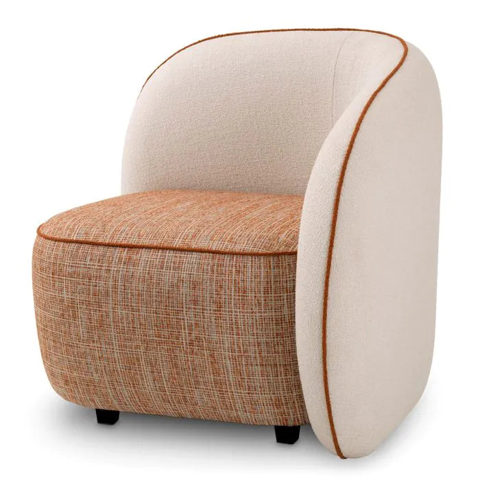 Chair San Marino Right sarra off-white tressa orange