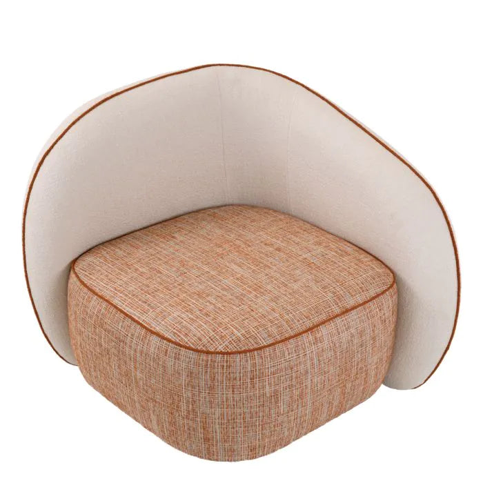 Chair San Marino Right sarra off-white tressa orange