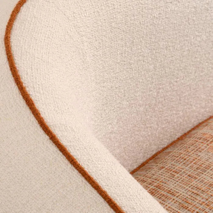Chair San Marino Right sarra off-white tressa orange