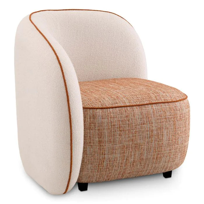 Chair San Marino Left sarra off-white tressa orange