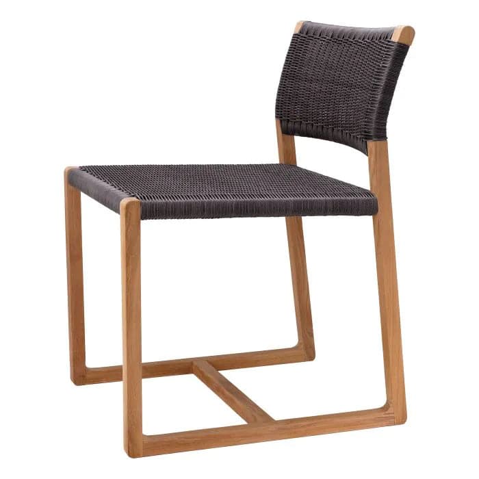 Outdoor Dining Chair Griffin-Eichholtz-EICHHOLTZ-117228-Outdoor Dining ChairsNatural Teak with Black Weave-3-France and Son