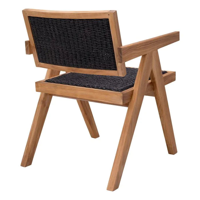 Outdoor Dining Chair Kristo-Eichholtz-EICHHOLTZ-117311-Outdoor Dining ChairsNatural with Black Teak-3-France and Son