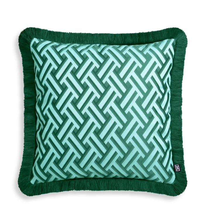 Cushion Doris-Eichholtz-EICHHOLTZ-117336-PillowsDoris Green/Dark Green Fringe-Small-6-France and Son