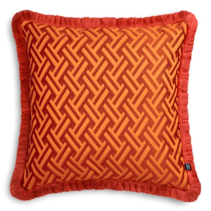 Cushion Doris-Eichholtz-EICHHOLTZ-117337-PillowsDoris Orange/Dark Orange Fringe-Large-3-France and Son